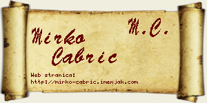 Mirko Čabrić vizit kartica